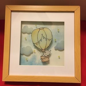 Ganz Nursery Art NWOT 3 D, Matted with Hanger Hook